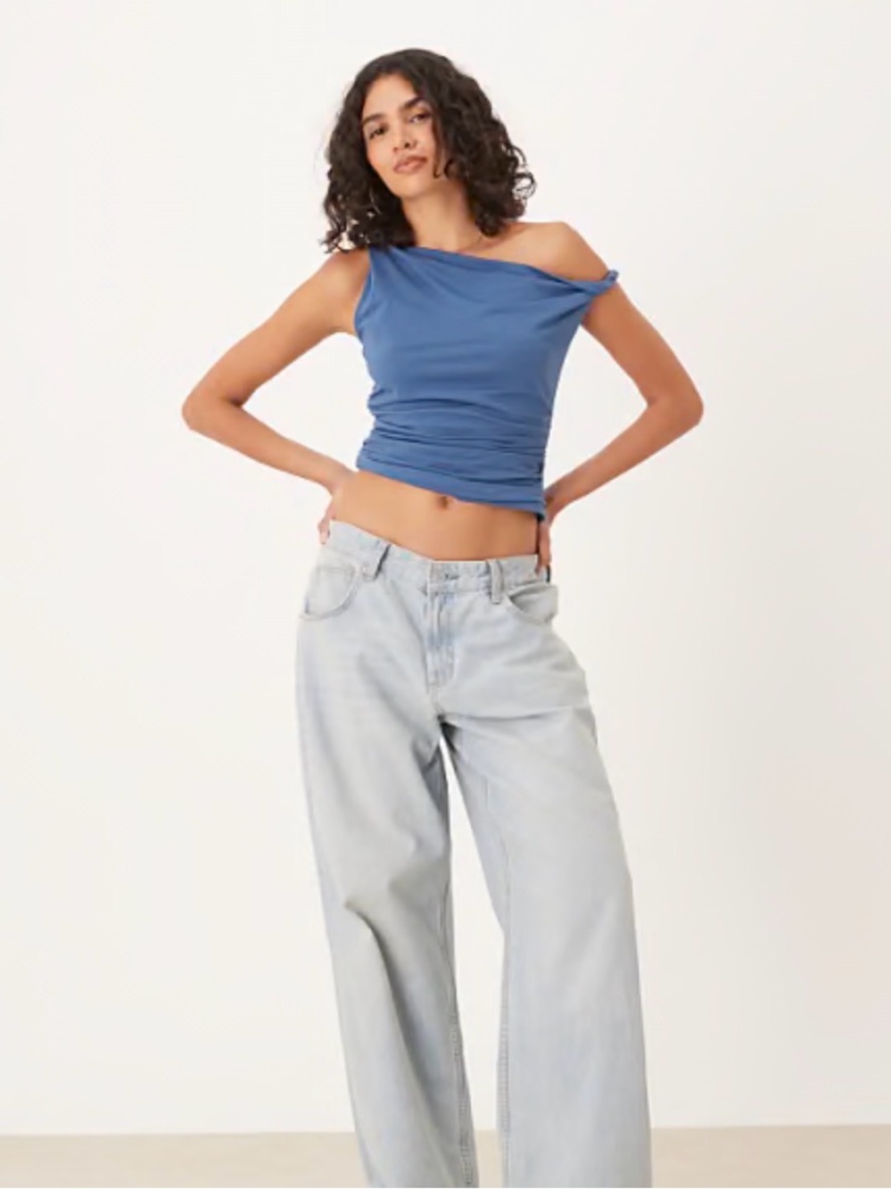 Abercrombie & Fitch Light Blue Draped Cowl Tank